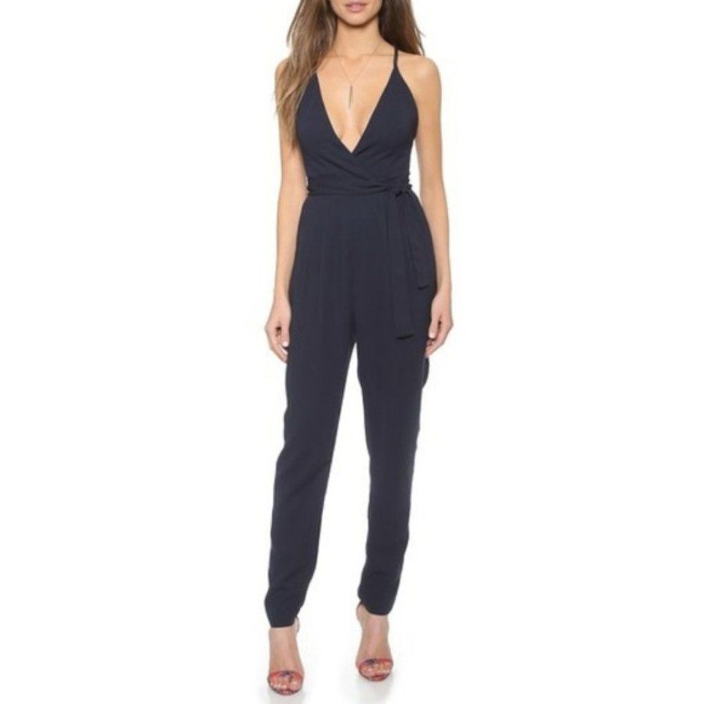 Finders Keepers sleeveless navy jumpsuit small